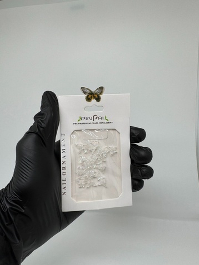 Объемные фигурки для ногтей бабочки прозрачные