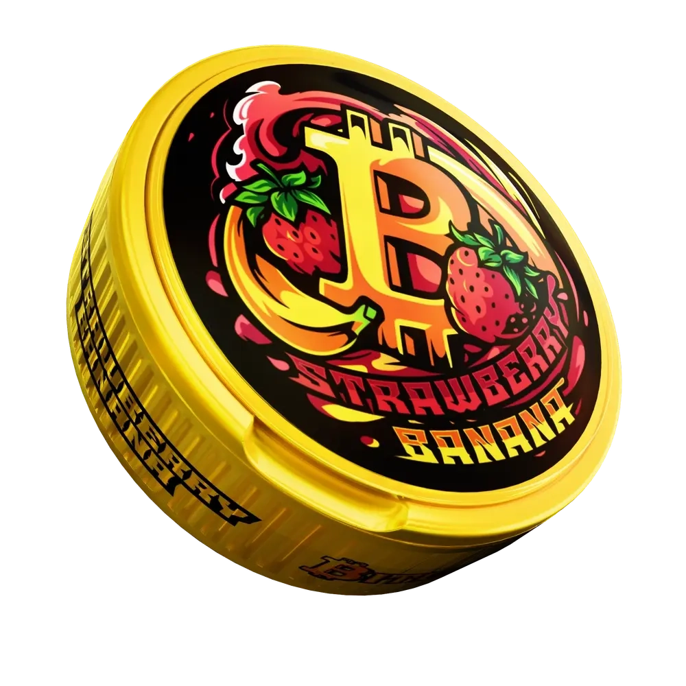 Снюс BITCOIN STRAWBERRY BANANA (200 МГ) КЛУБНИКА, БАНАН