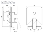 Смеситель для душа Ravak Flat FL 065.20 X070179 Черный матовый