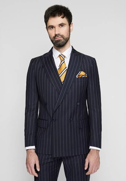 Мужской классический костюм тройка (темно-синий) Б38