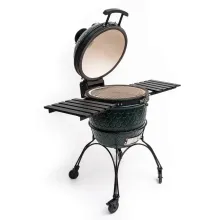 Керамический угольный гриль DinoEgg Classic Green, 46 см, с ножками и столиками