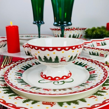 Lenardi 164-045 Креманка 11,5х7,5см НОВЫЙ ГОД в под.уп.(х24)Фарфор