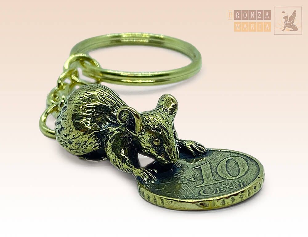 брелок Мышь с монеткой