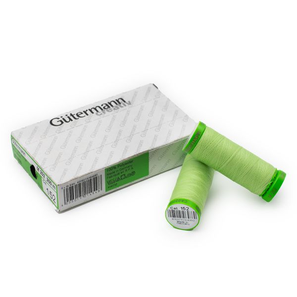 Нитки для тонких тканей Gutermann Extra Fine 150 (200 метров), 5 кат. | 152 бл.салатовый