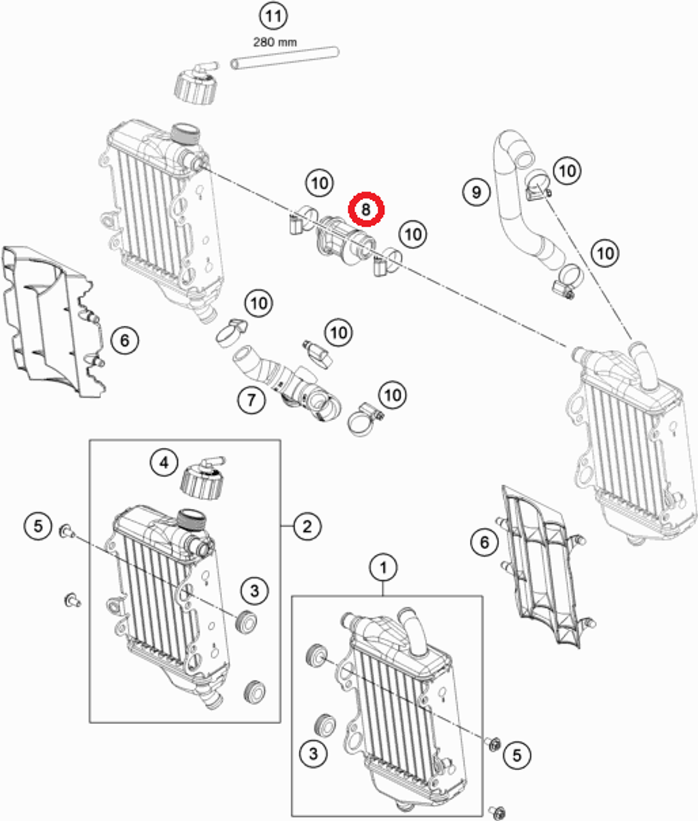 Соединитель радиаторов KTM SX-65,Husqvarna TC-65,GAS GAS MC-65