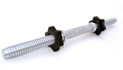 Гриф гантельный 25 мм длина 40 см 1,6 кг с насечкой цвет серебро