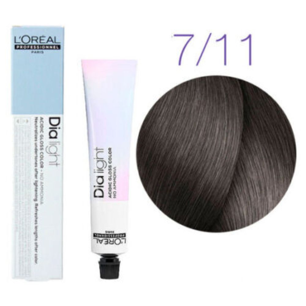 L&#39;Oreal Professionnel Dia Light 7.11 блондин пепельный интенсивный 50мл
