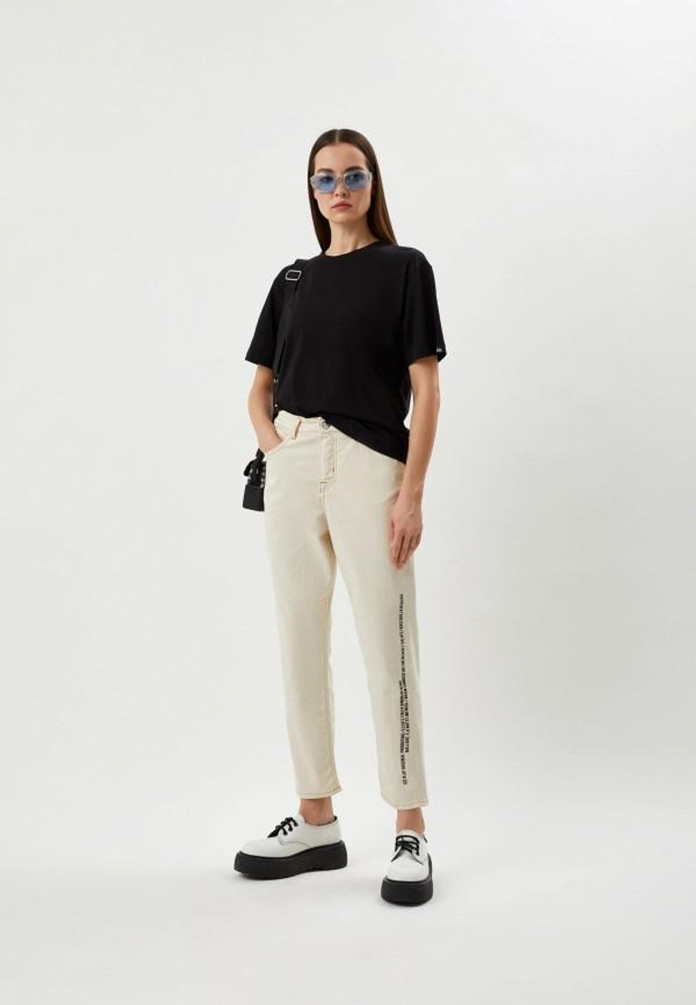 Джинсы жен. ICE PLAY 1100 молочные надписи