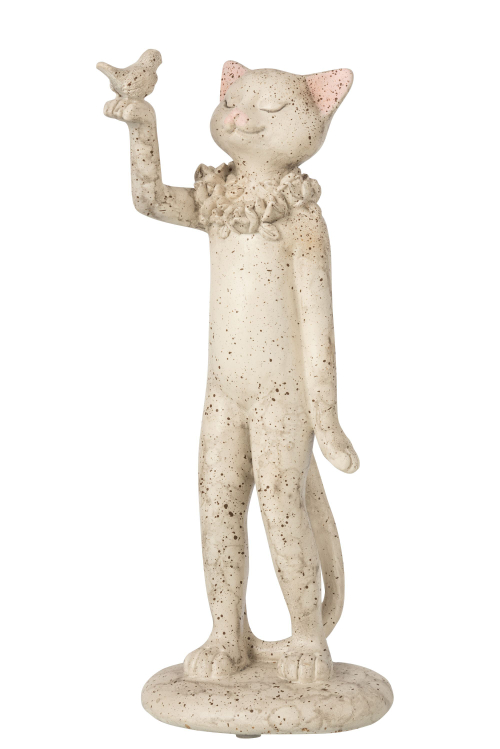 Декор "Кот с птицей" 10x8x27см