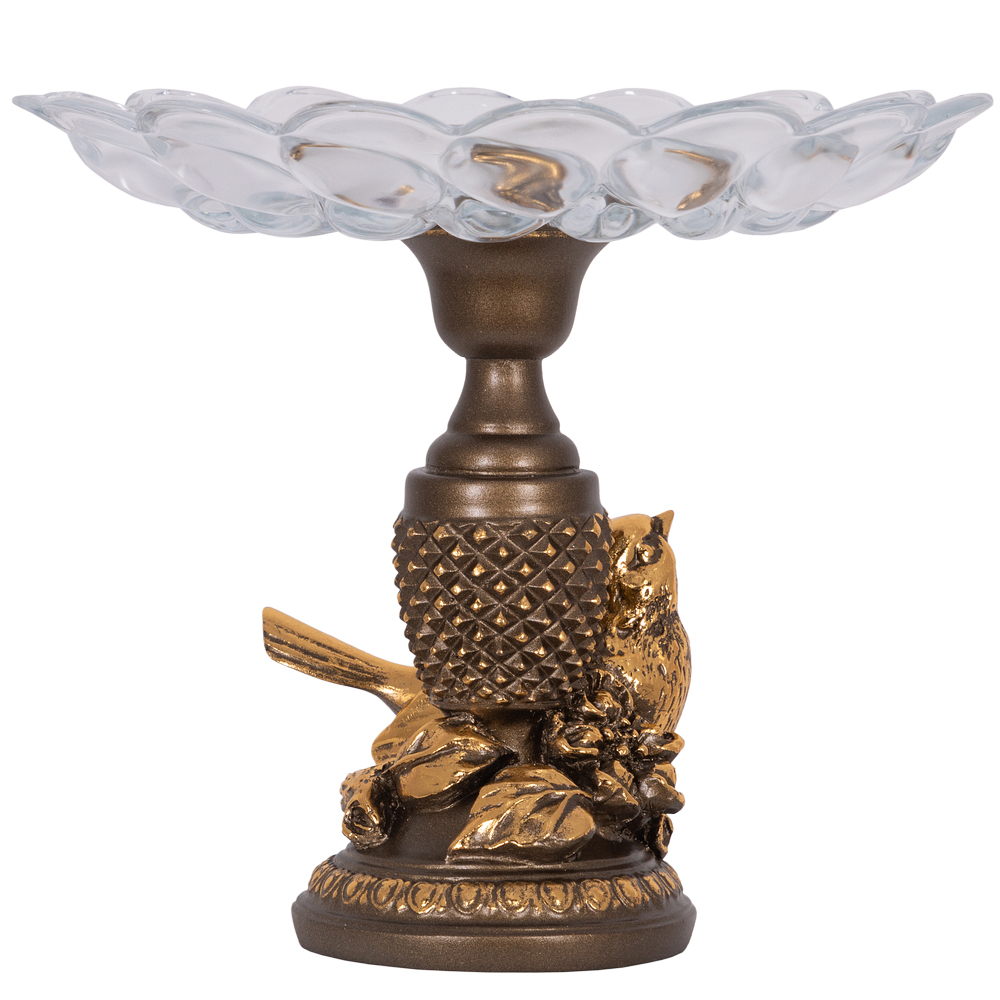 Фруктовница-конфетница Птичка Терра сонг Бронза