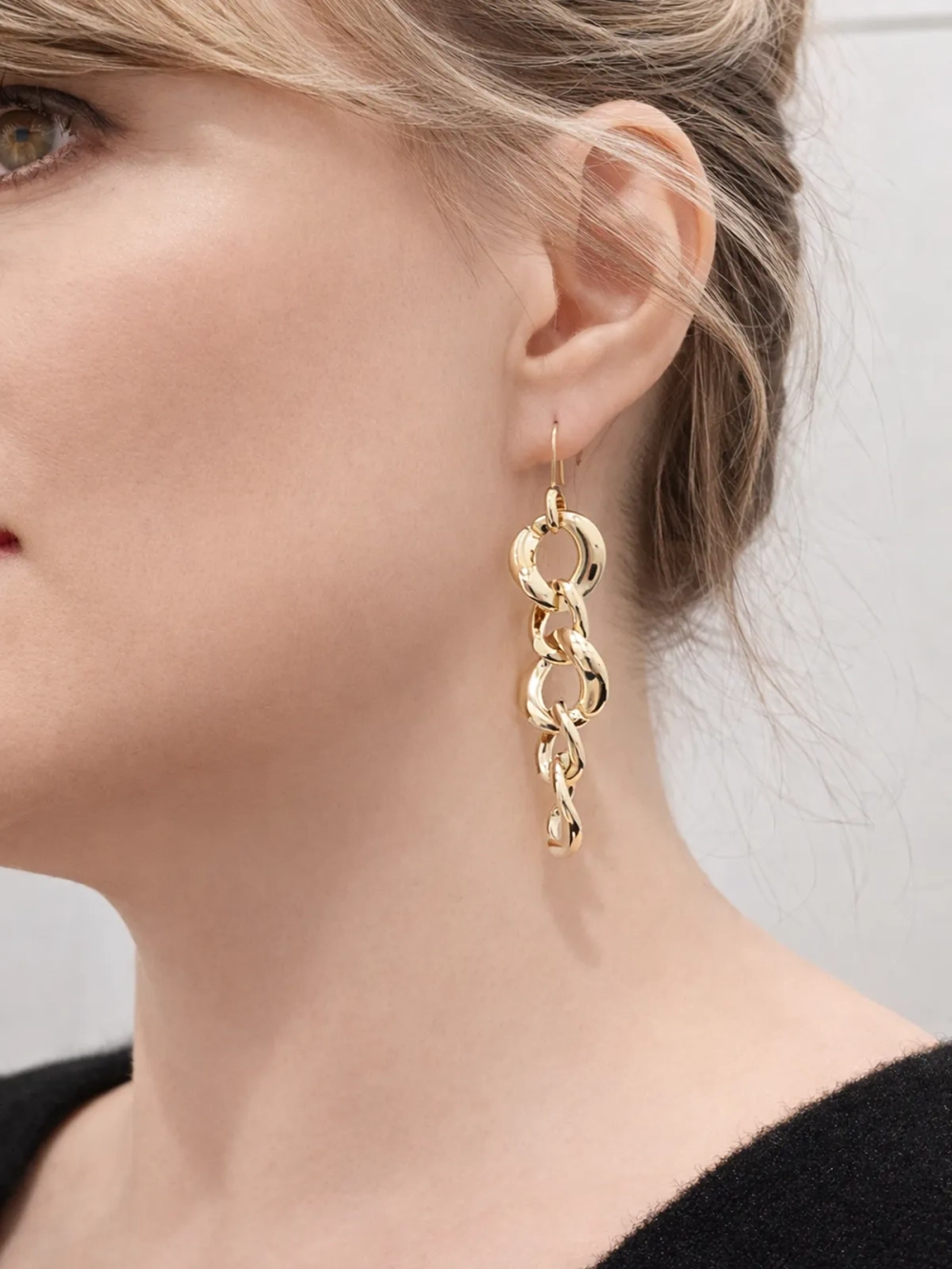 Серьги Oubi Yabi «Золотые цепи» Gold 14K