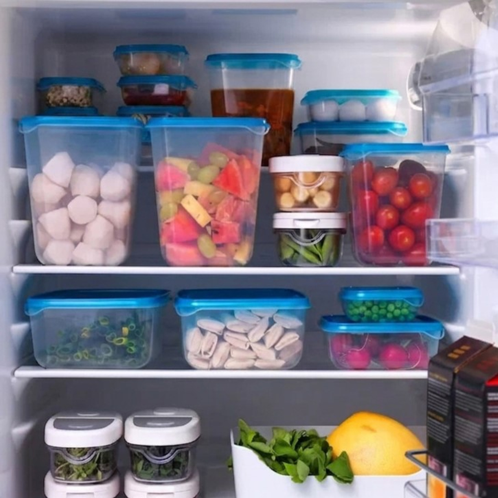 Набор контейнеров 18х12х6 с крышкой для сыпучих продуктов 3 шт, полипропилен