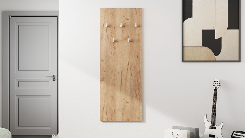 Прихожая с вешалкой комплект мебели Дуб Крафт золотой/Белый матовый 190х43х226 см