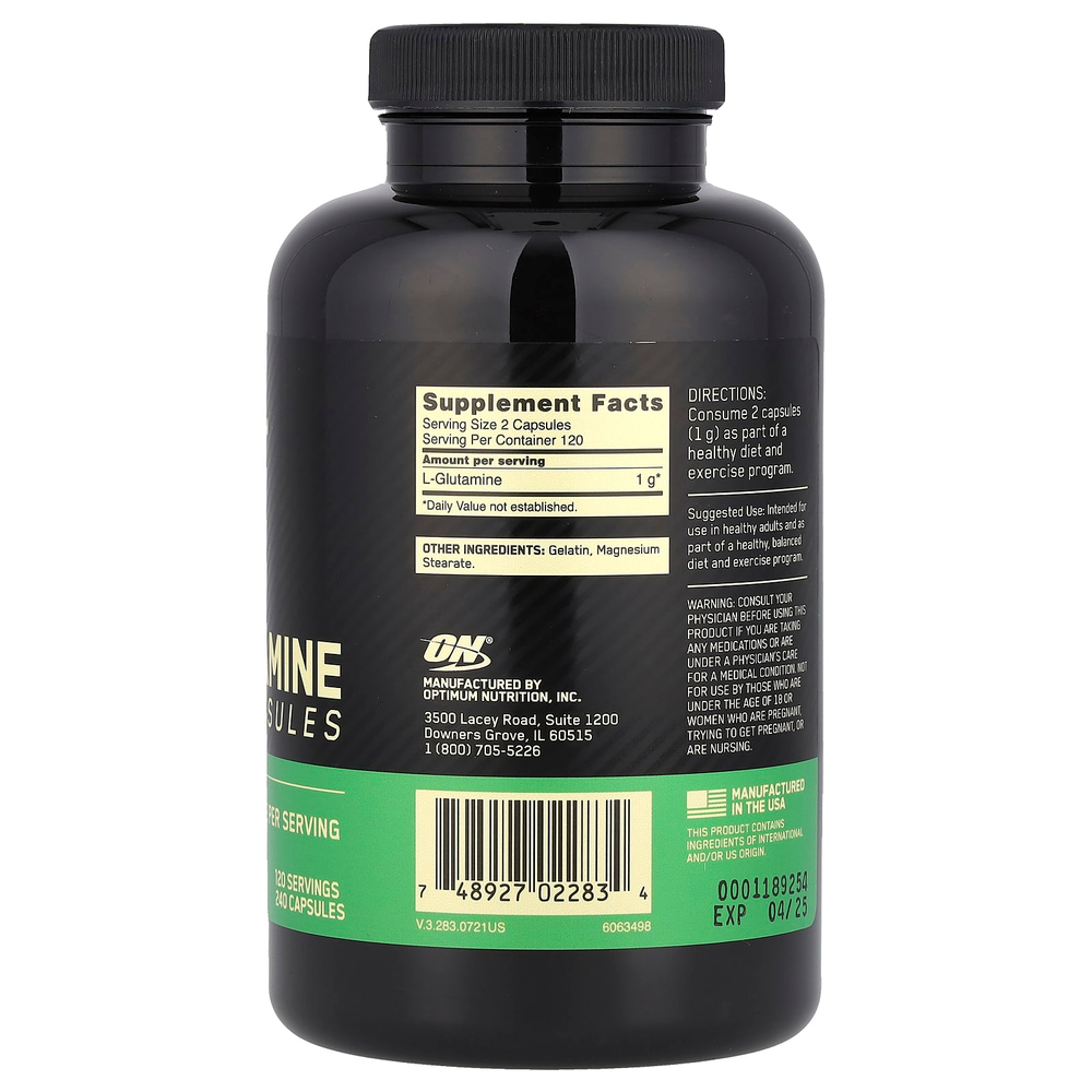Optimum Nutrition, Глютамин, 240 капсул (0,5 г в каждой капсуле)