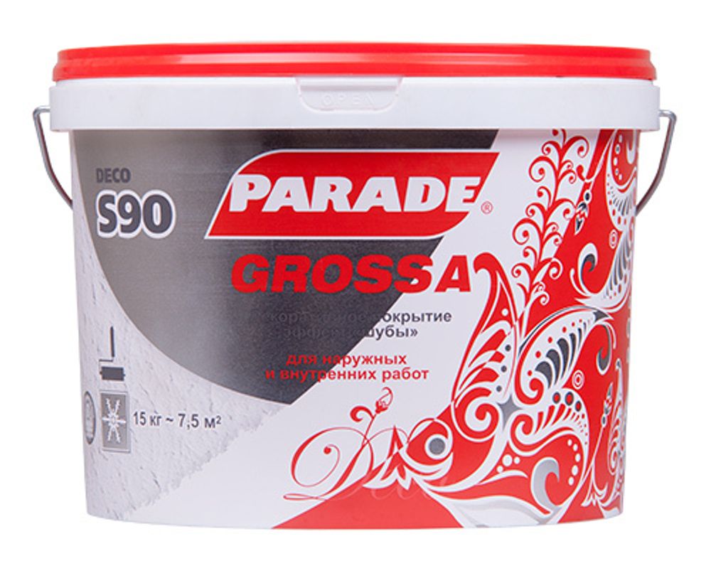 Декор.штукатурка с эф.&#39;&#39;под шубу&#39;&#39; PARADE S 90  белый 15кг * АКЦИЯ Цена снижена  ВЫВЕДЕНА
