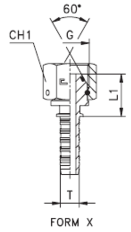Фитинг DN 20 BSP (Г) 3/4 (штифтованная гайка) (o-ring) CAST