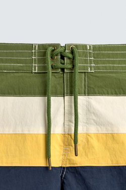 ZARA ДЛИННЫЕ ПЛАВКИ С ПОЛОСАМИ, РАЗНОЦВЕТНЫЙ