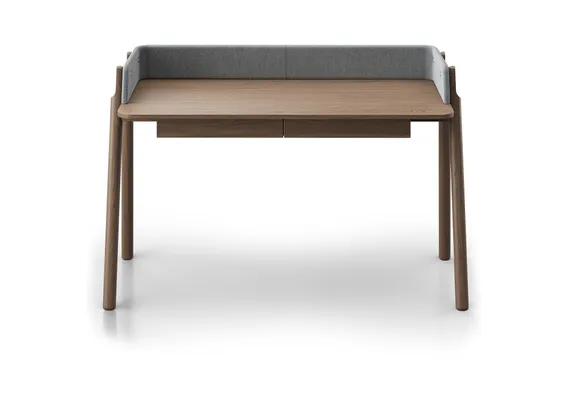 Стол письменный Basic 140*60 см (натуральный дуб, светло-серый твид)