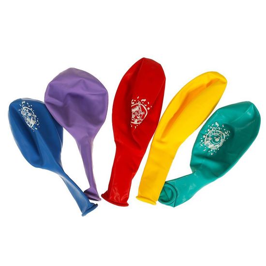 Латексные шары - набор 5 шт Три Кота монохромный принт ЧУДО ПРАЗДНИК