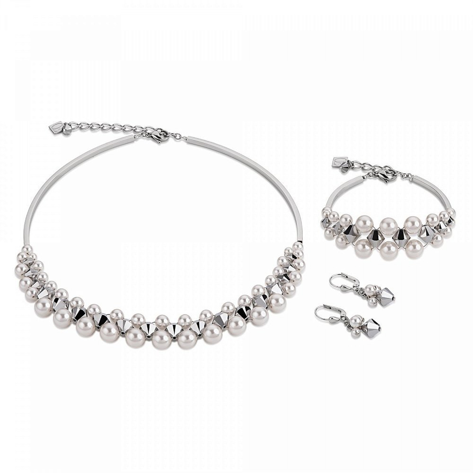 Колье Coeur de Lion White 4871/10-1400 цвет белый, серебряный