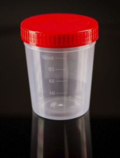 Контейнер полимерный стерильный с крышкой, 120 мл