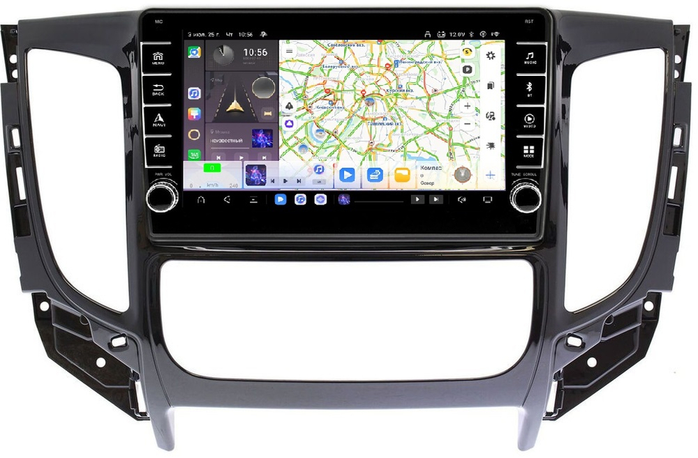 Магнитола для Mitsubishi L200 5 2015-2019 (климат), Pajero Sport 3 2016-2023 (МКПП), FIAT Fullback - Carmedia OL-9567-2 (кнопки и крутилки) Android 13, TS20, 6+128Гб, CarPlay, 4G SIM-слот