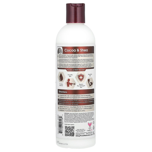 Okay Pure Naturals, лосьон для рук и тела, какао и ши, 355 мл (12 жидк. унций)