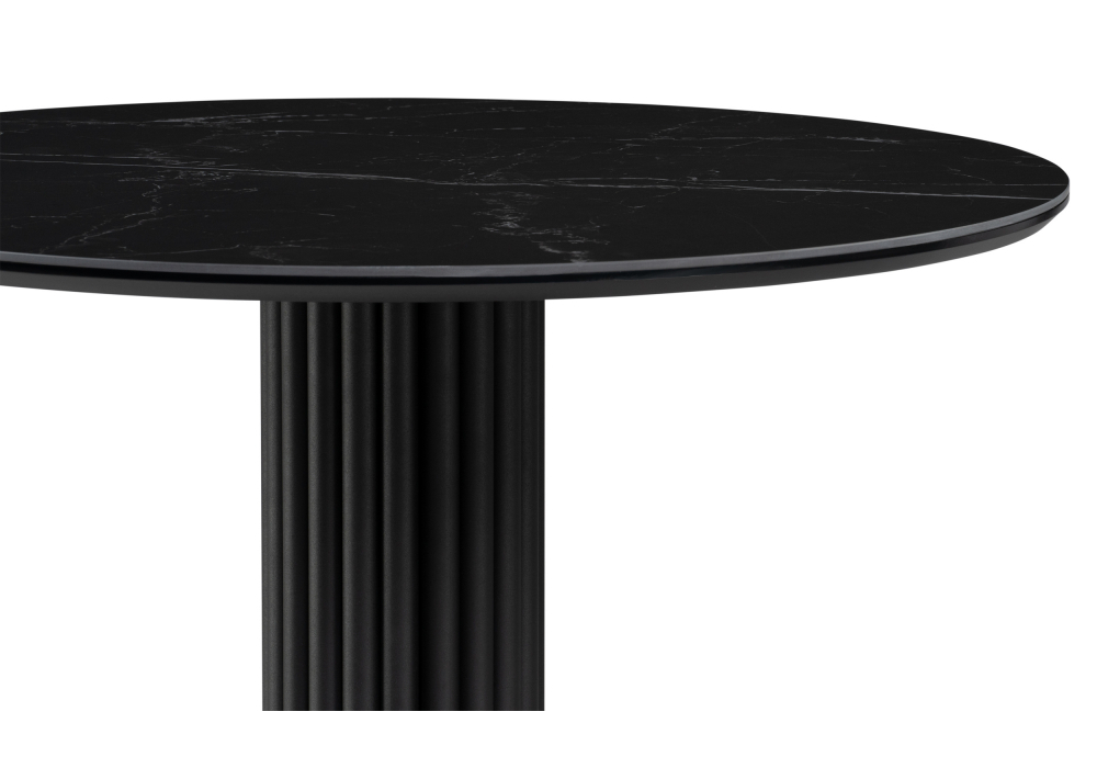 Керамический стол Woodville Кэмерон 90х90х75 черный мрамор shakespeare black, черный, ножки черные