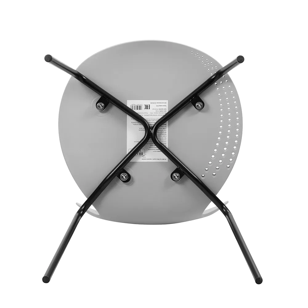 Стул пластик Wave серый с черными ножками