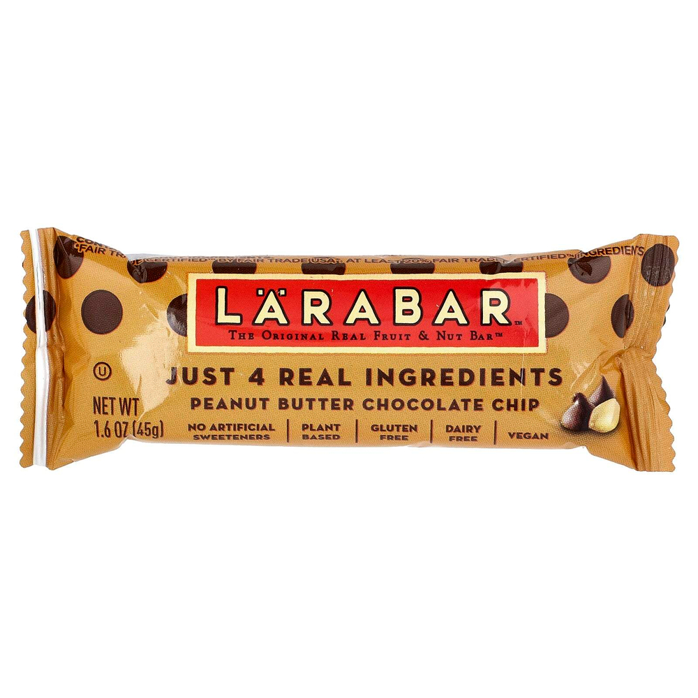 Larabar, The Original Real Fruit & Nut Bar™, арахисовая паста и шоколадная крошка, 6 батончиков по 45 г (1,6 унции)