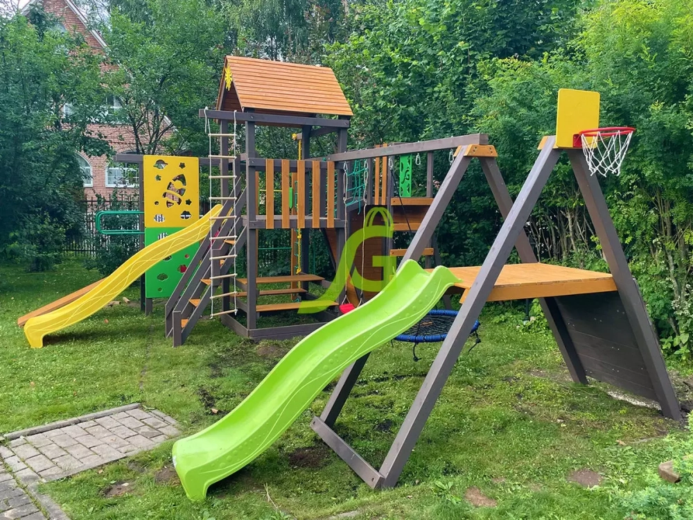 Детская площадка Спорт 3 с качелями гнездо 100см