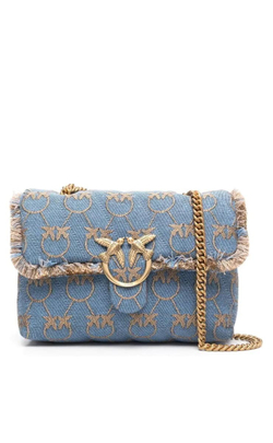 CLASSIC LOVE BAG PUFF DENIM LOGO – light blue