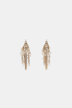 ZARA КАСКАДНЫЕ СЕРЬГИ С КРИСТАЛЛАМИ, ЗОЛОТИСТЫЙ