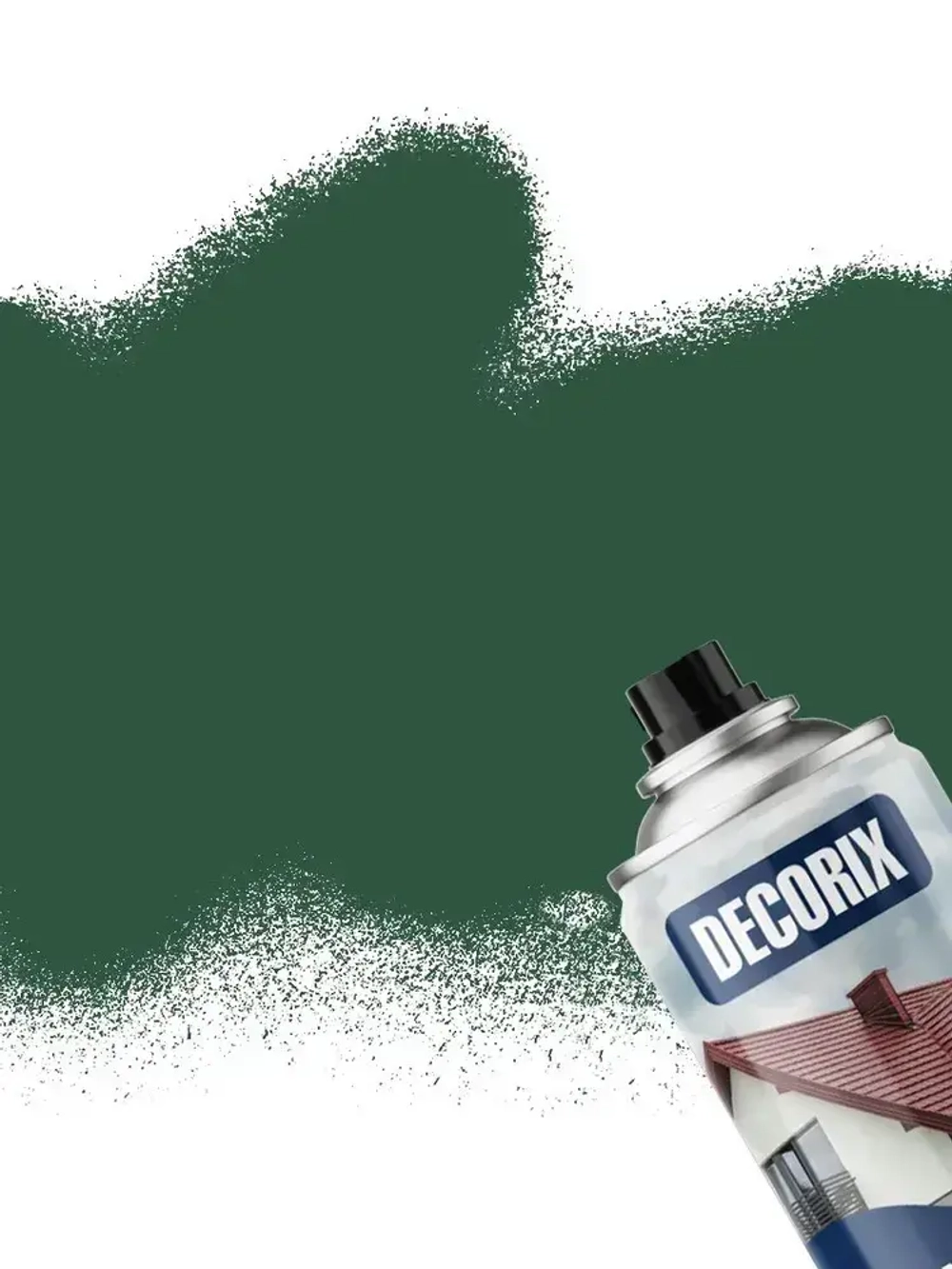 Краска для профнастила и металлочерепицы RAL 6005 Зеленый мох аэрозольная DECORIX - глянцевая краска в баллончике 520 мл