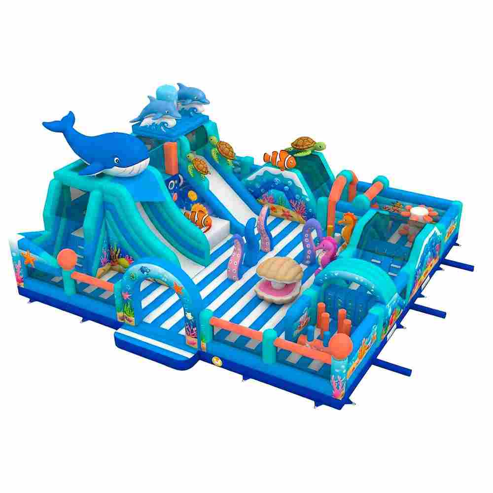 Коммерческий надувной батут «Аква-мир» 15×15×7 м