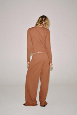 ZARA БРЮКИ В СТИЛЕ РУСТИК, ТЕМНЫЙ ЧЕРЕПИЧНЫЙ