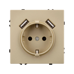 Механизм розетки с USB зарядкой SCT-NOBE-MUAA-SFPL-GD (230V, 16A) (Arlight, -) 054290