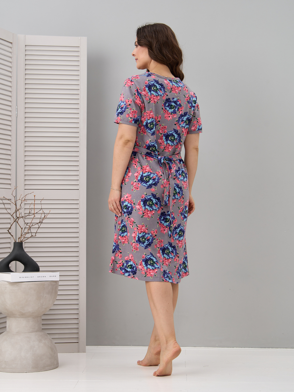 Халат Х-058/серый-голубойпион