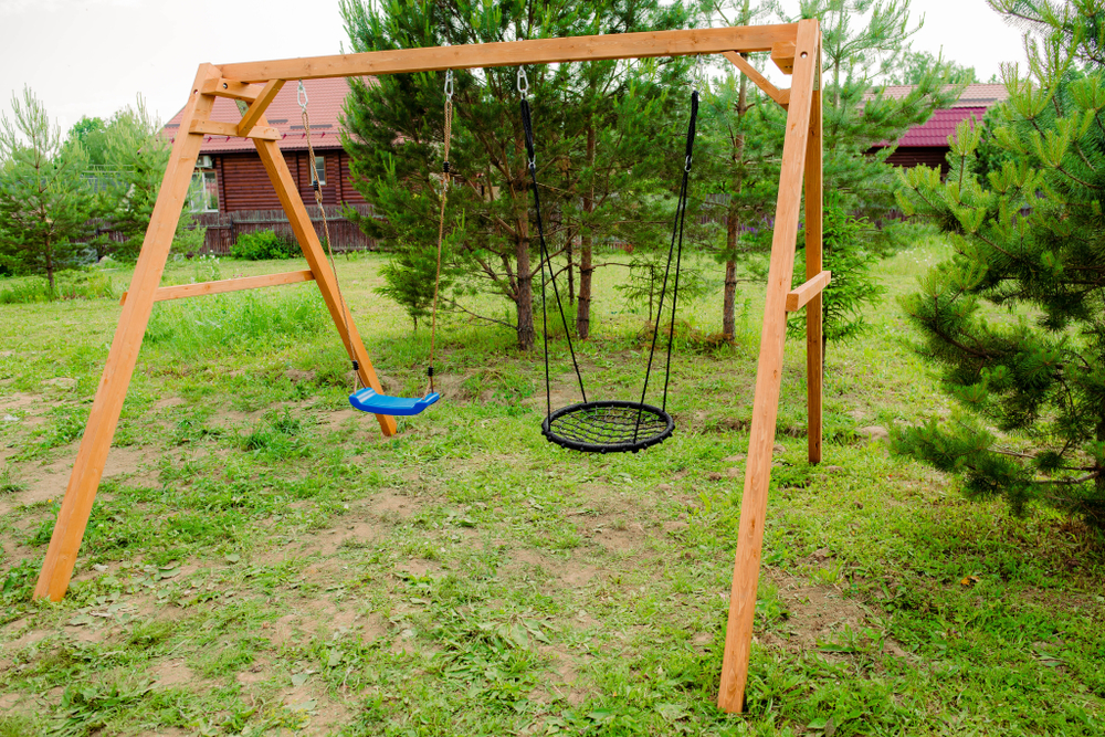 Деревянные качели с качелями гнездо 60 см