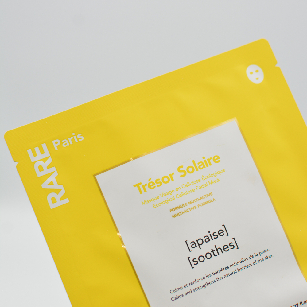 RARE Paris Успокаивающая и укрепляющая тканевая маска для лица Trésor Solaire