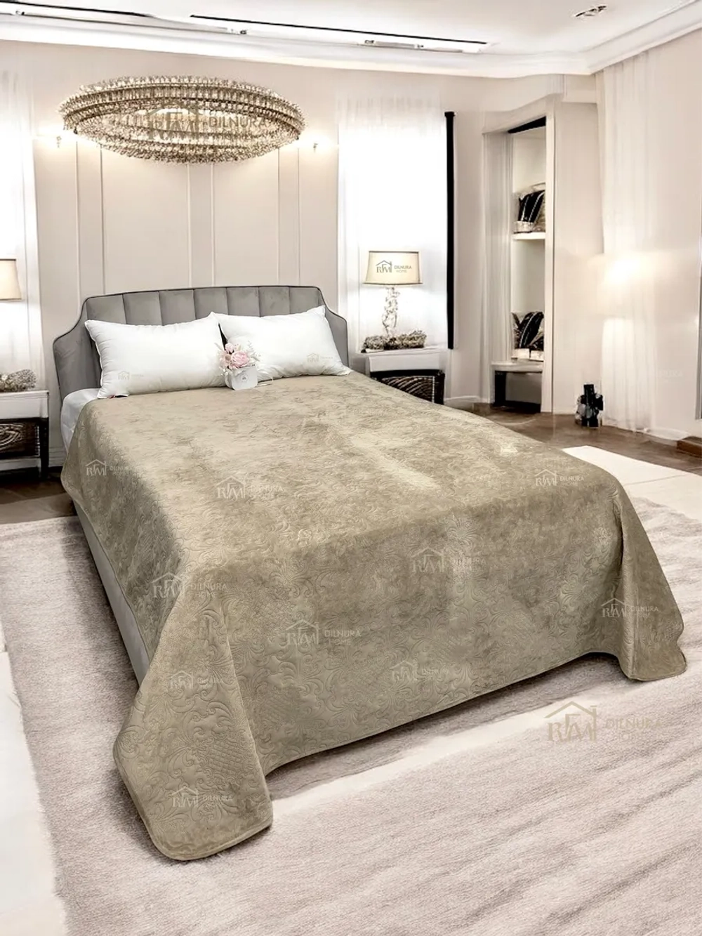 Покрывало 220х240 стеганое для кровати и дивана