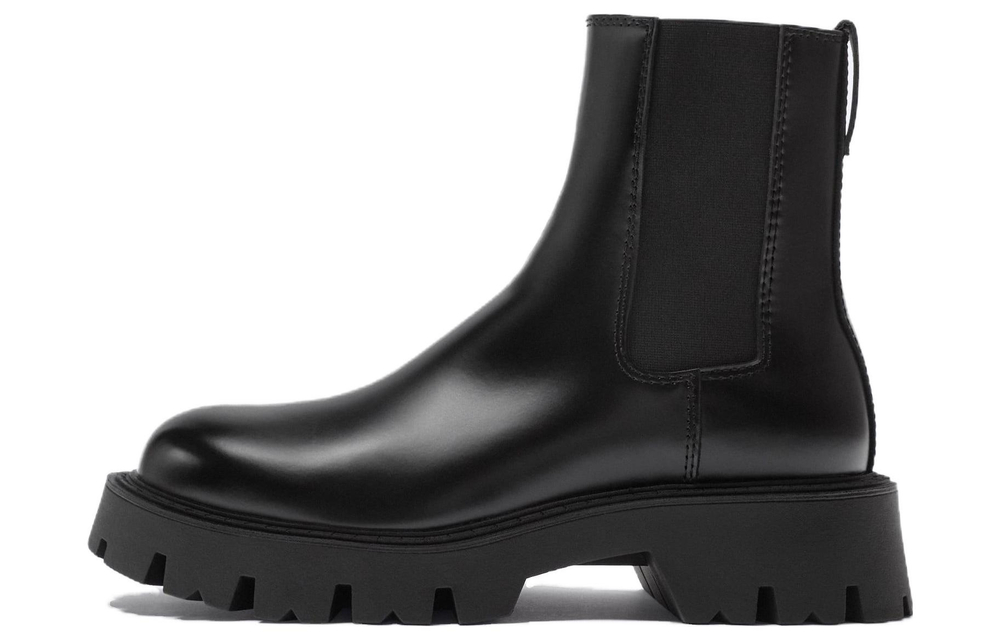 ZARA Leather Short Chelsea Boots Men"s Black