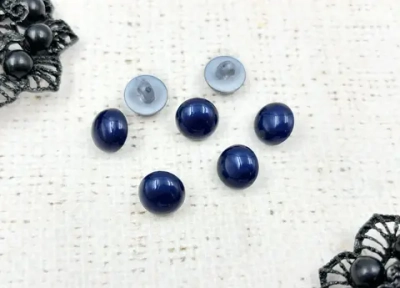 Пуговицы блузочные под жемчуг, на ножке, d 1,1 см, синий