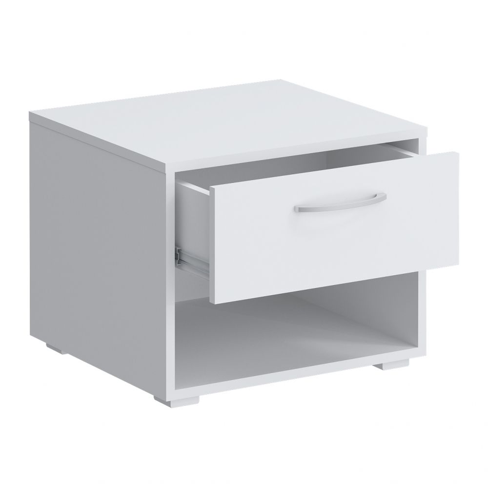 Тумба прикроватная 500 1 ящик Париж (белый), МФ 1+1