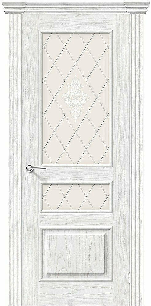 Дверь Сорренто / Цвет Т-23 (Жемчуг) / Стекло Худ. / Двери Браво