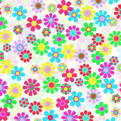 Яркие позитивные летние цветы на белом фоне.