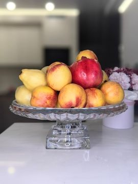 Блюдо из стекла на ножке 33х12,5 см. Oceania