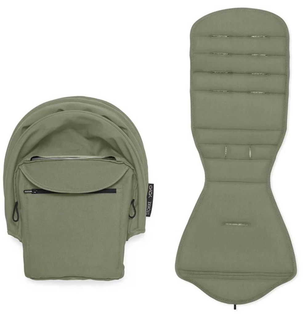 Коляска Stokke YOYO3 Newborn Pack рама чёрная Black 2 в 1 Olive