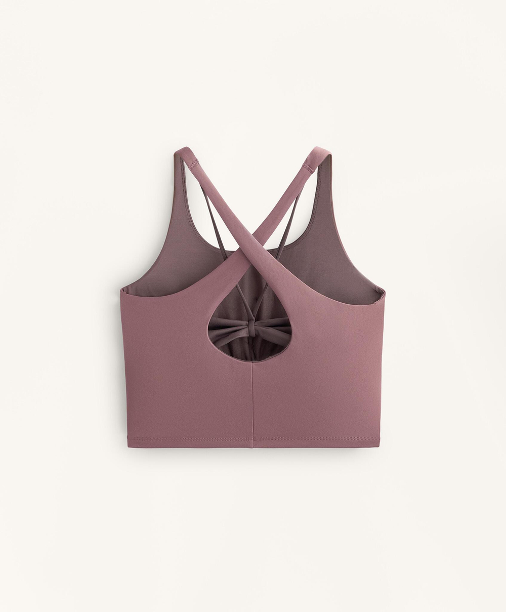 Oysho Спортивный топ без рукавов Comfortlux overlay, розовый/лиловый