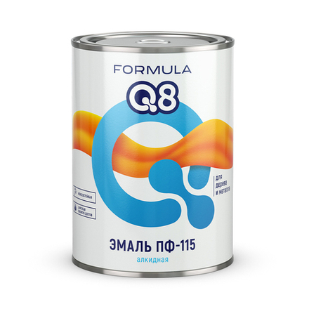 Эмаль ПФ-115 алкидная Formula Q8, глянцевая, 0,9 кг, белая